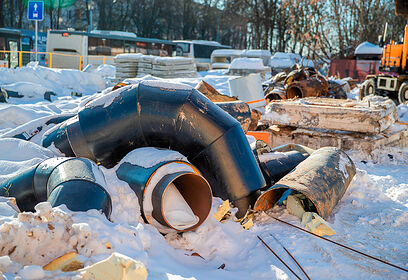 Проверка хода реконструкции теплосетей на Нахабинском ш. в г. Звенигород Одинцовского округа