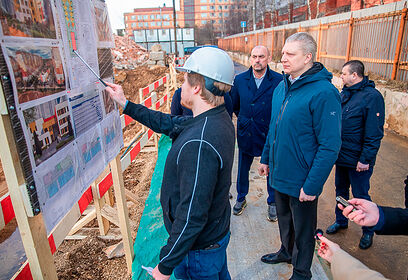 Проверка хода строительства нового детского сада в п. ВНИИССОК Одинцовского округа